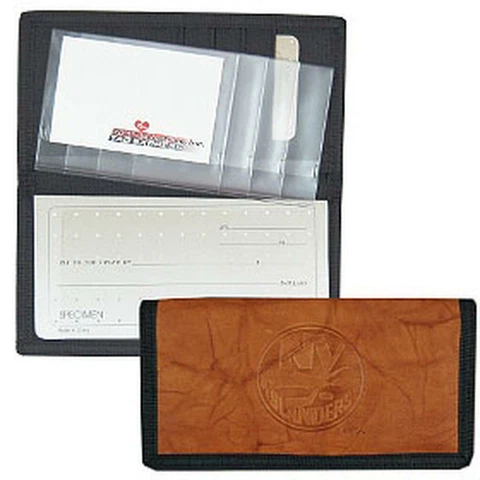 New York Islanders Leather and Nylon Embossed Checkbook Cover [NEW] NHL Wallet Cover
