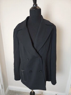 Blazer para mujer Dana Buchman negro doble pecho talla 12 Foto 1 de 4