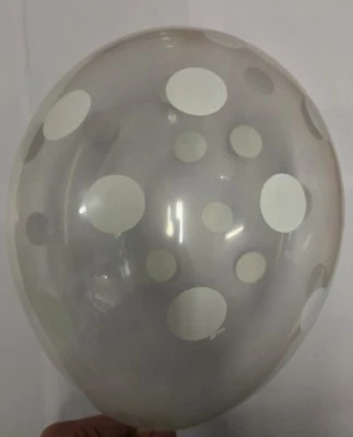 50 PALLONCINI POIS TRASPARENTE 30 CM trasparenti Made in Italy - Immagine 1 di 3