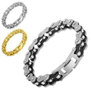 Armband Bikerkette Motorradkette Herrenarmband Edelstahl Hochglanz poliert - Picture 1 of 4