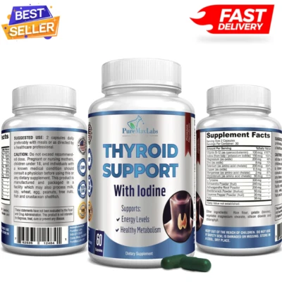 Soporte Tiroideo con Yodo - Potenciador del Metabolismo, Potenciador de Energía, Aumentar el Enfoque Foto 1 de 4