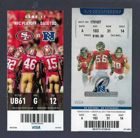PACKERS & FALCONS vs 49ERS - FULL 2012-2013 NFL NFC PLAYOFFS FOOTBALL TICKETS Cover