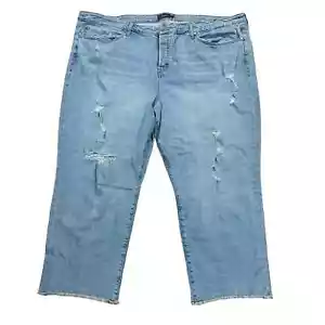 Torrid Damenjeans destroyed Stretch ausgefranster Saum leicht gewaschen Größe 28R - Bild 1 von 9