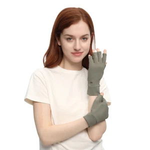 OhSunny Unisex Anti-UV Gloves UPF 50+ Short Non-Slip Driving Half-Finger Gloves - Picture 1 of 22