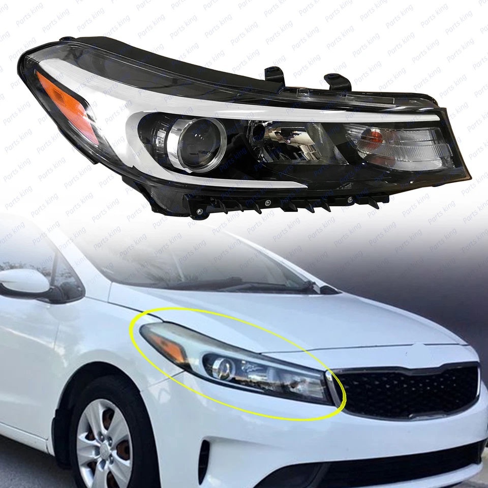 Faro halógeno pasajero derecho para Kia Forte 2017 2018 sedán sin LED con bombilla Foto 1 de 4