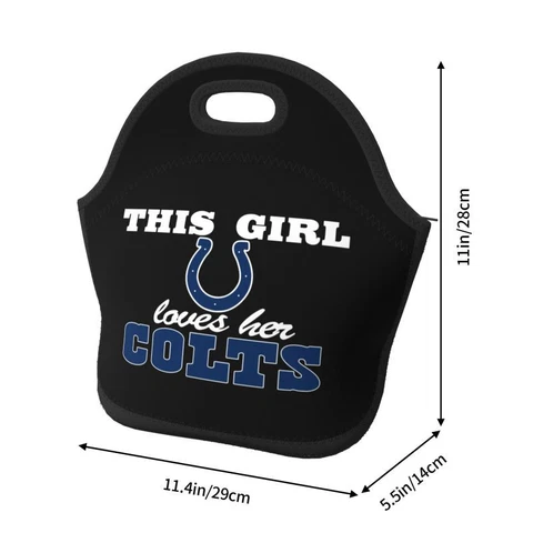 This Girl Loves Her Indianapolis Colts Insulated Neoprene Lunch Bag Picnic Bag Cover