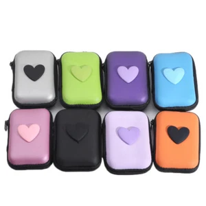 Love Heart Headphone Bag Earphone Case EVA Headset Protection Zipper Pouch 1PC - Picture 1 of 17