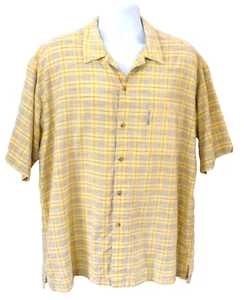 Columbia gelb kariertes kurzärmliges Herrenhemd Angeln Camp Vater Größe XL - Bild 1 von 5