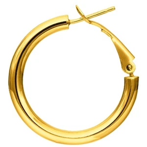 Ohrring in 14kt Weiß- oder Gelbgold rund Omega Back Paar Ohrring - Bild 1 von 4