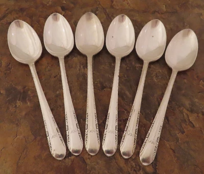 IS Regent Juego de 6 cucharaditas cucharas Wm Rogers Vintage Plateado Cubiertos Lote H Foto 1 de 4