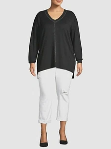 Heart & Crush Women's Plus Size Longsleeve Pullover, Black, 2X - Picture 1 of 3
