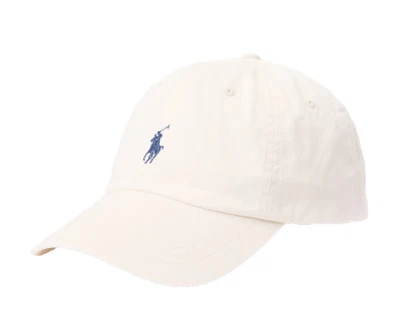 全新! Polo Ralph Lauren 男式 Chino 经典小马球帽-草药白色/状态蓝色 — 第 1/4 张图片