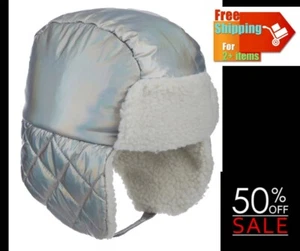 Sombrero trampero Swiss Tech Peak Technology para niños pequeños forrado Sherpa acolchado plateado NUEVO - Imagen 1 de 21