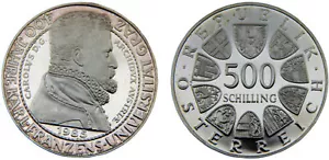 Austria 1985 500 Schilling Silver 92.5% PF - Picture 1 of 1