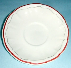 Gien Voyages En France 7" Breakfast Saucer Montagne Filets Red/Grey Border New - Picture 1 of 2