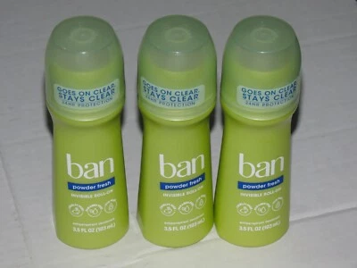 sh3* Three Ban pó fresco 24 HR antitranspirante invisível 3,5 oz roll-on - Imagem 1 de 2