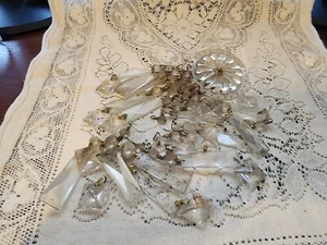 Lovely Vintage Glass Chandelier Pieces w/ Plastic Center Piece NOT Complete - Picture 1 of 9