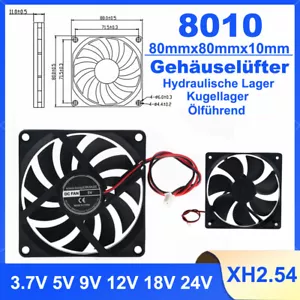 80mm Lüfter Kühler 3.7V 5V 9V 12V 18V 24V DC Gehäuselüfter 2 Pin für PC Computer - Bild 1 von 10