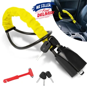Seat Belt Lock Steering Wheel Lock Car Security Anti-Theft Device Yellow - Picture 1 of 14