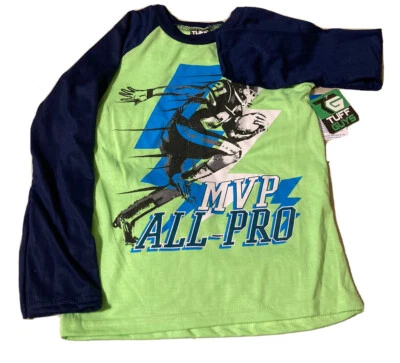 NUEVO CON ETIQUETAS Tuff Guys Niños Talla 7 Ropa de dormir Camisa MVP Fútbol Temática Foto 1 de 4