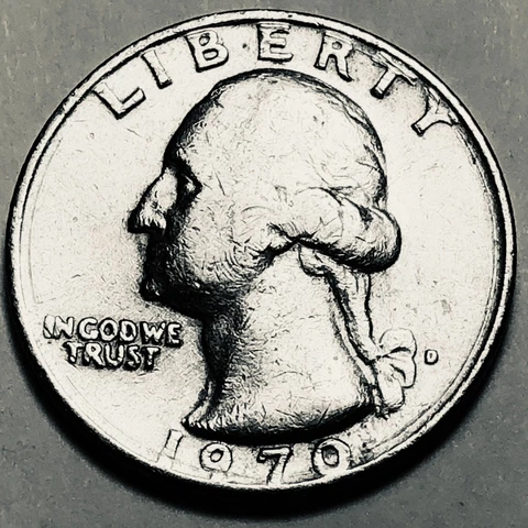 1970 D Washington quarter folder filler circulated Cover