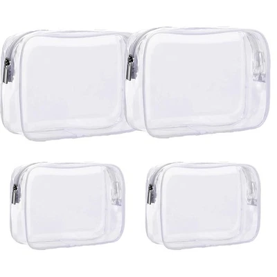 Trousse de Toilette Transparente, 4 Pièces pour Voyage, Pochette Convient pou... - Photo 1/4