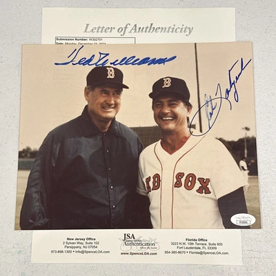 Ted Williams & Carl Yastrzemski Autograph / Signed 8x10 Photo JSA Loa - Image 1 of 3