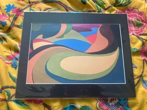 Cubist Impressionist Abstract Mounted Print Of A Landscape - Picture 1 of 2