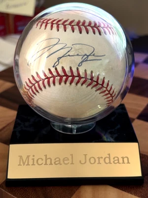Michael Jordan Signed Rawlings MLB Baseball  Auto Chicago W/Display Case RARE!!! - Image 1 of 4