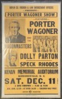 1971 Dolly Parton & Porter Wagoner Concert Poster Original Benton Card Co. Rare