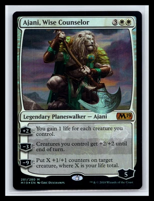 MTG Ajani Wise Counselor #281 M19 Foil Mythic Rare Magic Card TCG CCG NM - Image 1 of 2