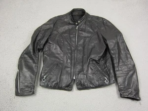 True Vintage Brooks Leather Jacket Mens 40 Medium Black Cafe Racer 50s 60s - Picture 1 of 21