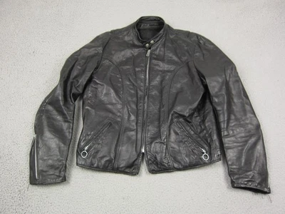 True Vintage Brooks Leather Jacket Mens 40 Medium Black Cafe Racer 50s 60s - Image 1 of 4