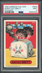 1988 Topps Garbage Pail Kids 14th Series #580a Burn-Out Brett PSA 9 MINT Os14 - Picture 1 of 2