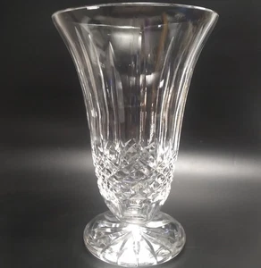 Waterford Crystal Lismore 10" vaso svasato taglio trasparente diamanti verticali base stella - Foto 1 di 9