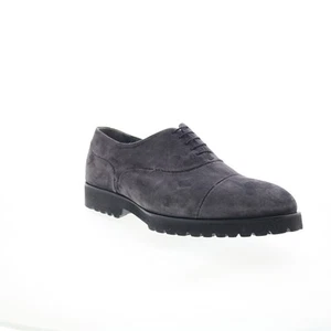 Di Bianco Scala Mens Gray Suede Oxfords & Lace Ups Cap Toe Shoes 13 - Picture 1 of 8
