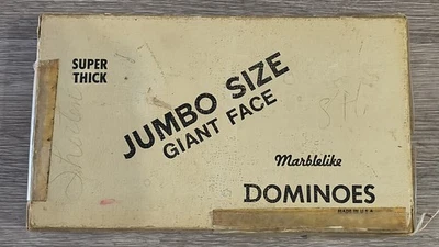Vintage Puremco Super Thick Jumbo Size Giant Face Marblelike Dominoes #1632 USA - Image 1 of 4