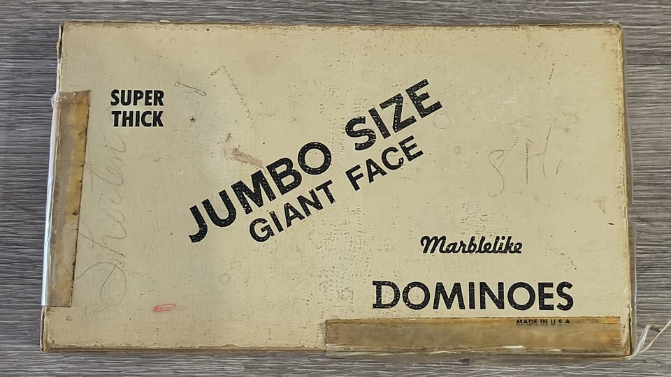 Vintage Puremco Super Thick Jumbo Size Giant Face Marblelike Dominoes #1632 USA - Image 1 of 4