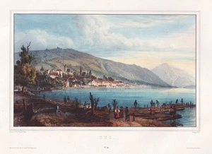 Zug Schweiz Suisse Switzerland Lithographie Ansicht Cuvillier Chapuy 1840 - Bild 1 von 1