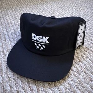 DGK Dirty Ghetto Kids "All Star" Stapback Hat (Black) Unstructured Cap - Picture 1 of 5