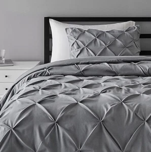 All-Season Down-Alternative, Pinch Pleat, 2 Piece Comforter Set, twin, sealed - Picture 1 of 4