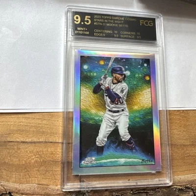 Mookie Betts Cosmic Dodgers 2023 Topps Chrome STN-11 Stars In The Night - Image 1 of 2