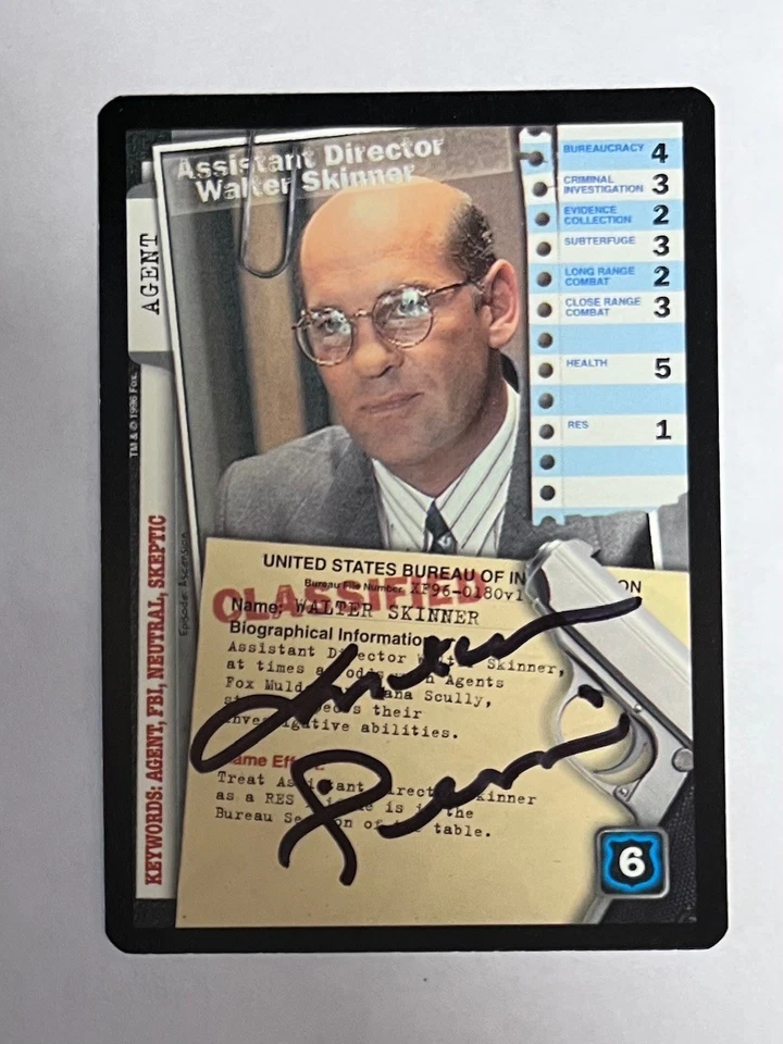 Autographed  X-Files ccg - AD Walter Skinner (Mitch Pileggi) - Image 1 of 1