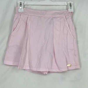 Guess Girls Size 8 Skort Shorts Light Ballet Pink Tencel Poplin Side Zip Pockets - Picture 1 of 11