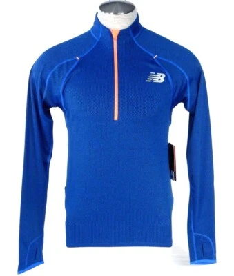 Camisa Top para Correr New Balance Boylston 1/2 Cremallera Azul Cobalto Manga Larga Para Hombre Nueva con Etiquetas Foto 1 de 4
