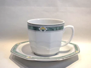 Kaffeetasse & Untertasse Seltmann Weiden  Octa - Tosca - gelb grün - Bild 1 von 4