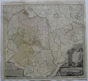 Grafschaft Oettingen Nördlingen altkolor Orig Kupferstichkarte Homann 1744 - Picture 1 of 6