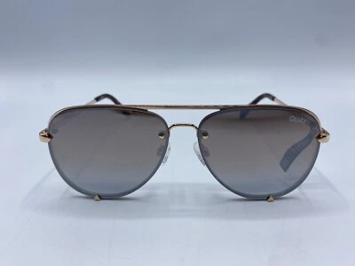 Quay Australia Rose / Brown Lens High Key MINI Rimless Sunglasses 53884 Festival - Image 1 of 4