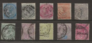 Jamaica QV Stamps on a stockcard (top row all have A numbers) Used - Picture 1 of 2