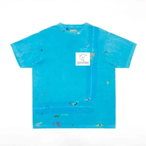 CAMISETA GOTOFREE 25SS NUEVA VINTAGE PINTADA A MANO TINTA SALPICADURA GRAFFITI CAMISETA CORTA - Imagen 1 de 13